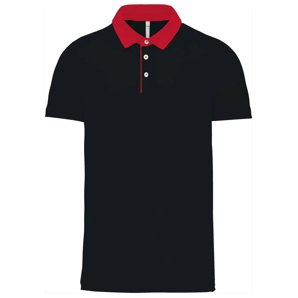 Kariban K260 Tweekleurig Polo Heren – Zwart / Rood