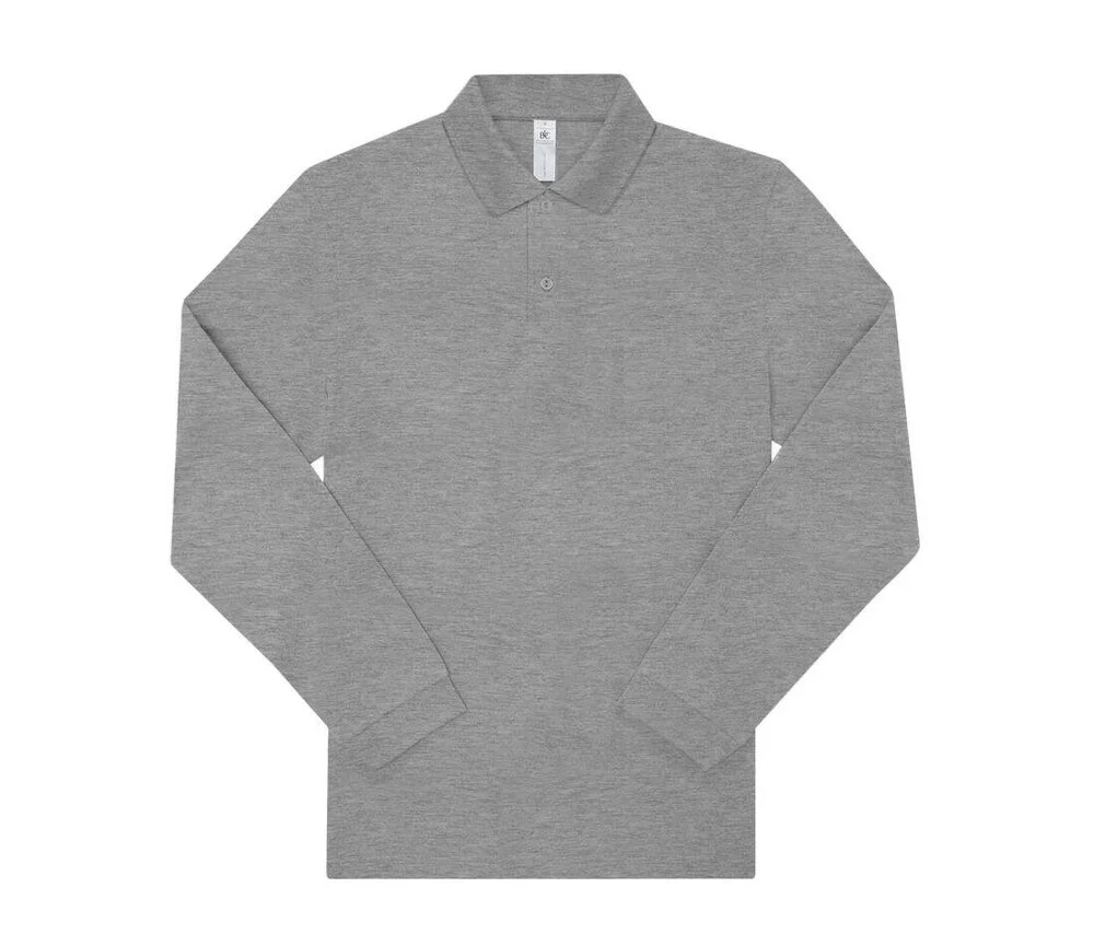 B&C BCU427 210 Polo Lange Mouwen Heren – Sport Grey