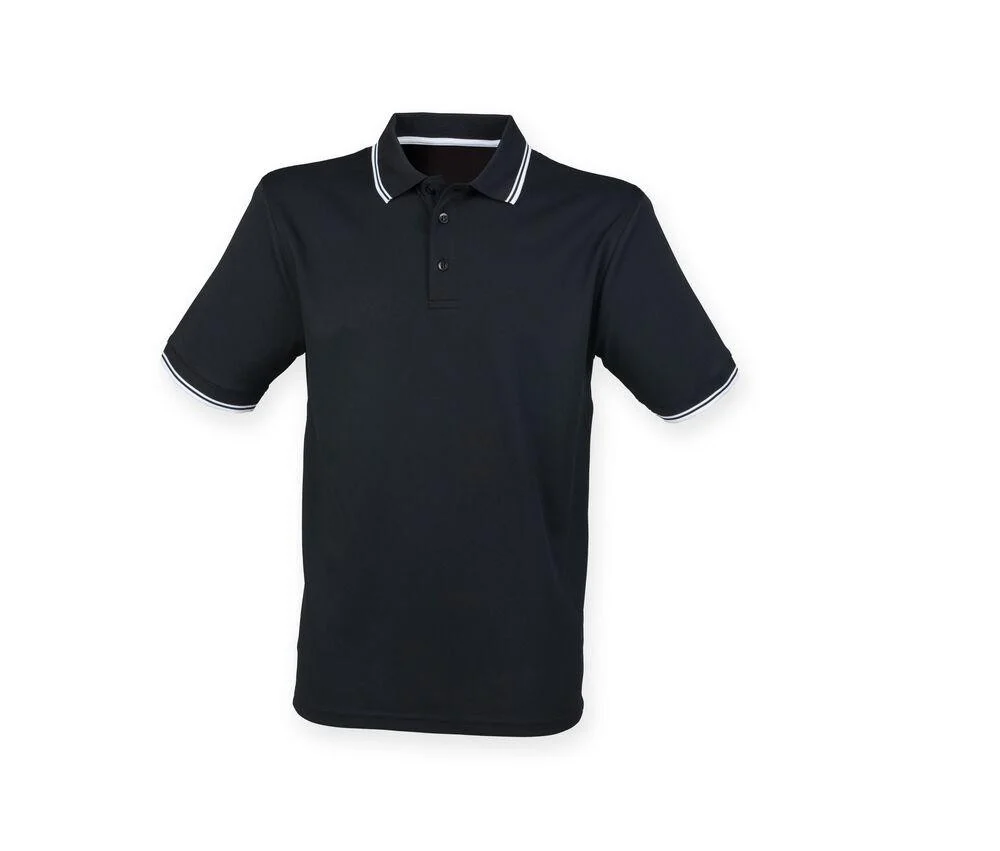 Henbury HY482 Polo met Contrasterende Kraag en Mouwen – Black / White