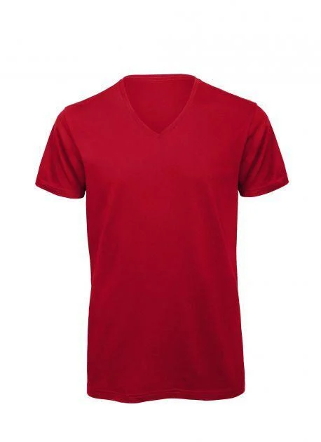 B&C BC044 TM044 V-hals T-shirt Heren – Red
