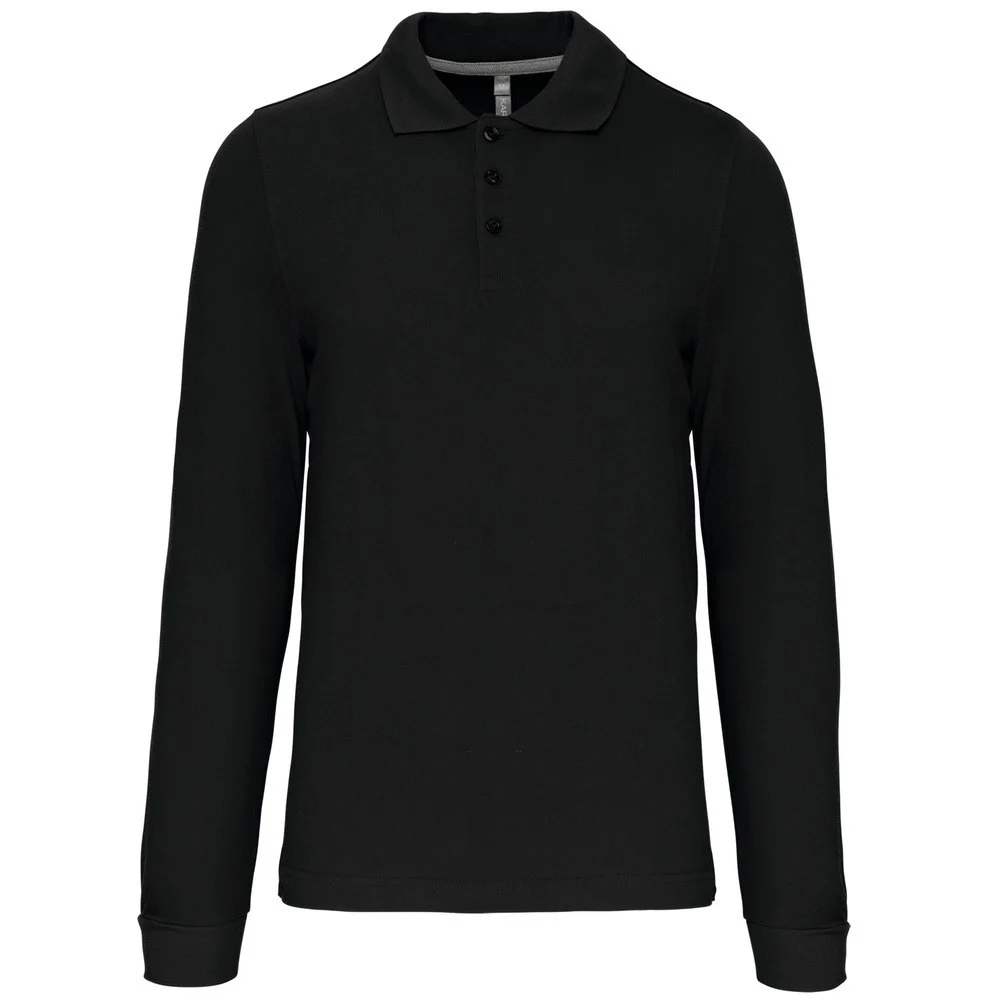 Kariban K243 Polo Lange Mouwen Heren – Zwart/Zwart