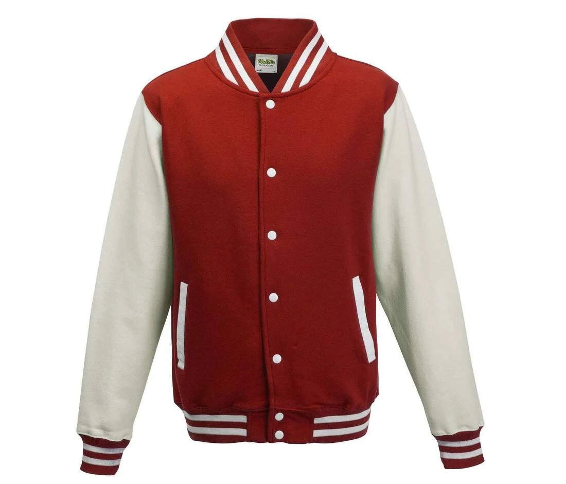 AWDIS JH043 Varsity Collegejas – Fire Red/White