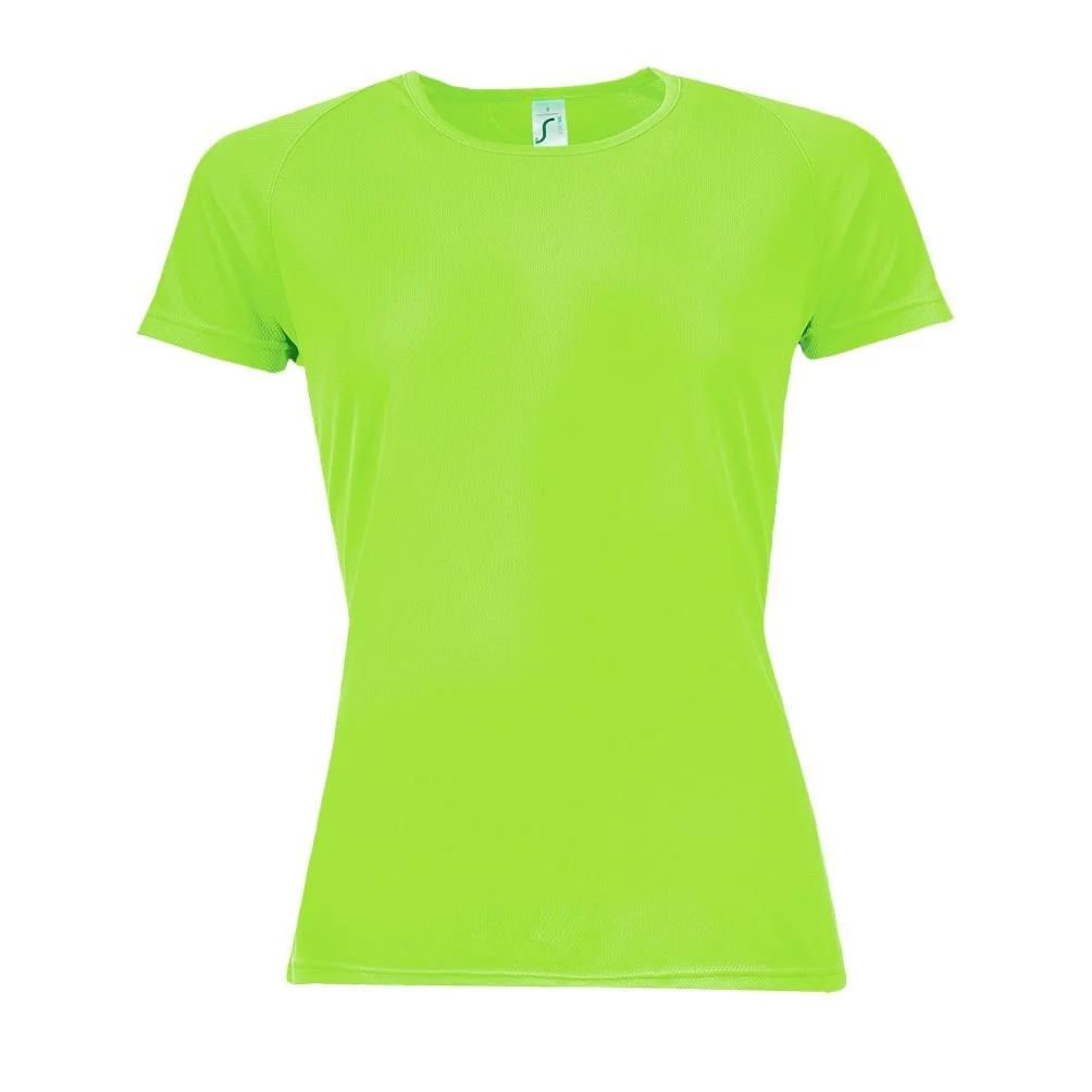 SOL'S 01159 Sport Raglan T-shirt Dames – Fluorescerend groen