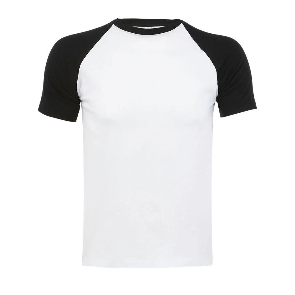 SOL'S 11190 Funky Tweekleurig Raglan T-shirt Heren – Wit / Zwart