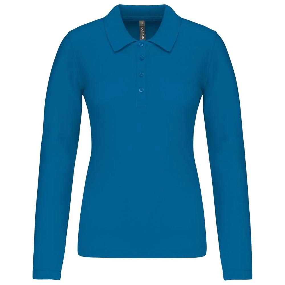 Kariban K257 Polo Lange Mouwen Dames – Tropisch Blauw