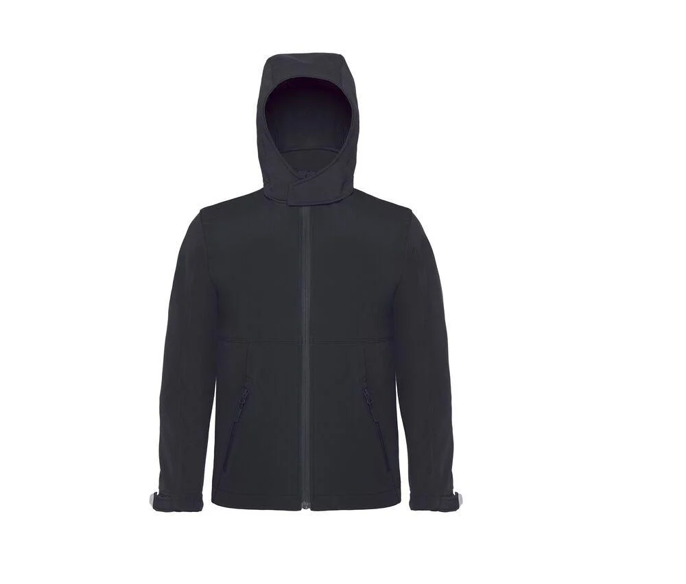 B&C BC650 Softshell Jas met Capuchon Heren – Black