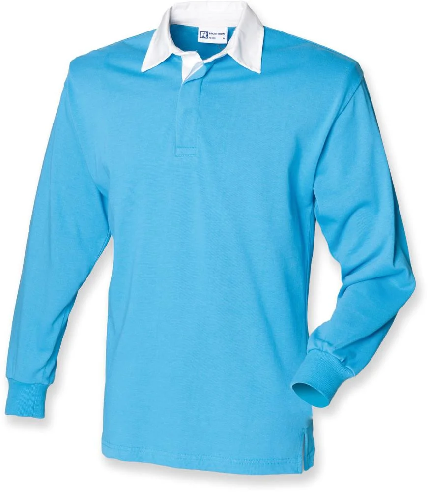 Front Row FR100 Klassiek Rugbyshirt Heren – Surf Blue