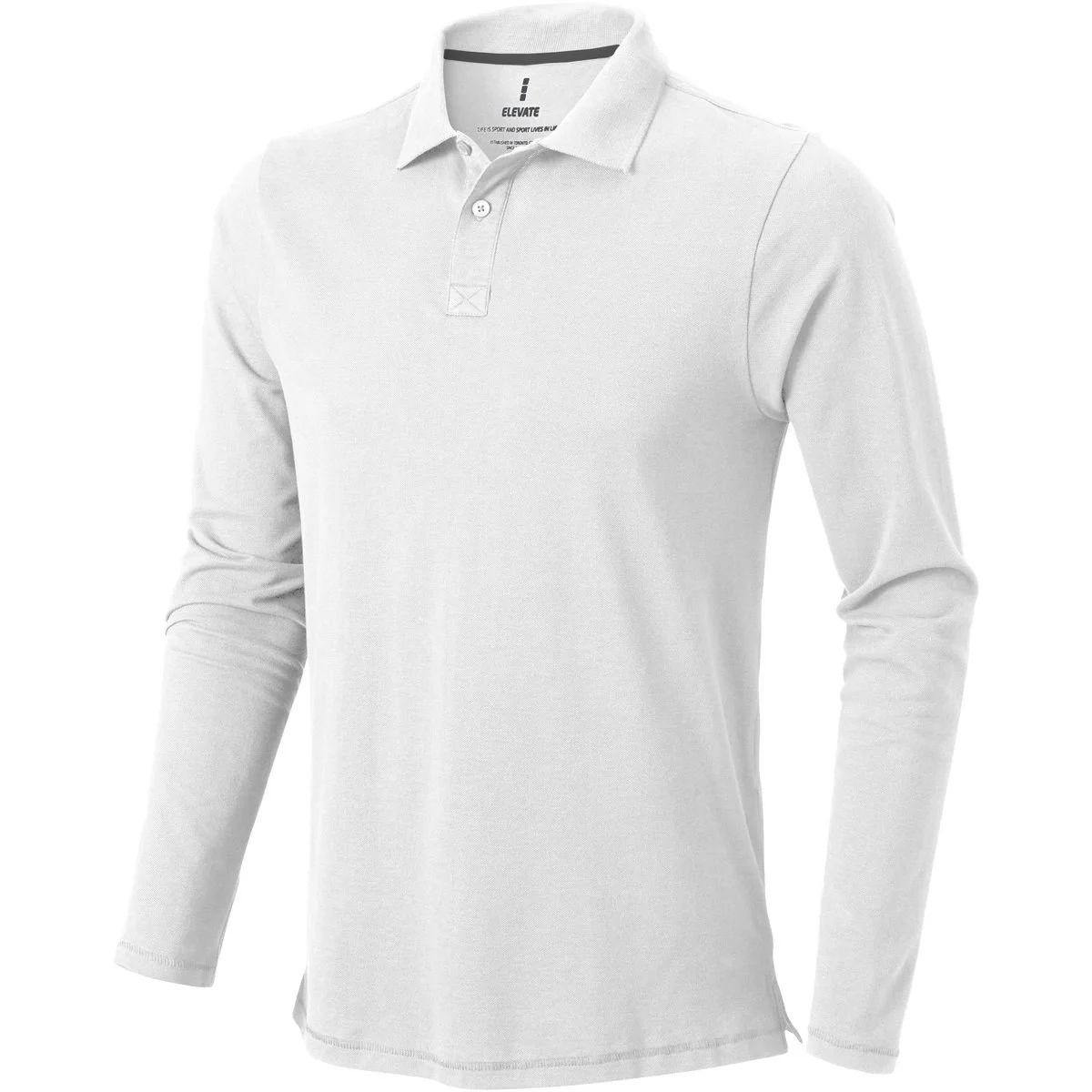 Elevate 38086 Oakville Polo Lange Mouwen Heren – Wit