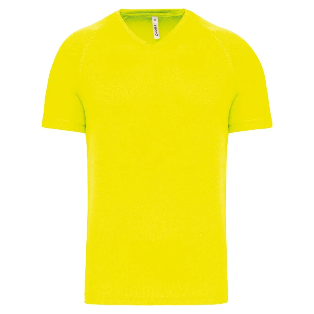 Proact PA476 Sport T-shirt V-hals Heren – Fluorescerend geel