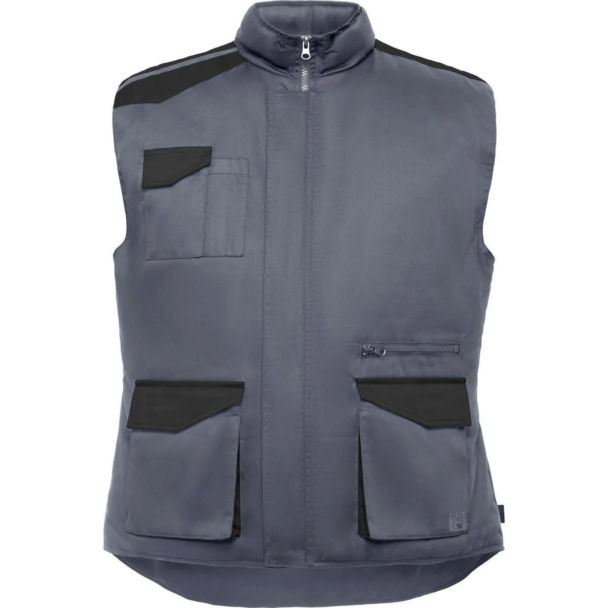 Roly CQ8414 Armada Multi-pocket Gewatteerde Werkbodywarmer Heren – Lead/ Black
