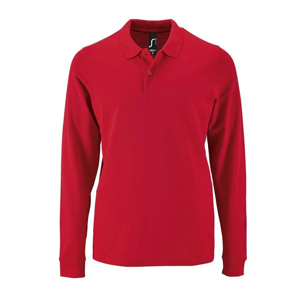 SOL'S 02087 Perfect Polo Lange Mouwen Heren – Rood
