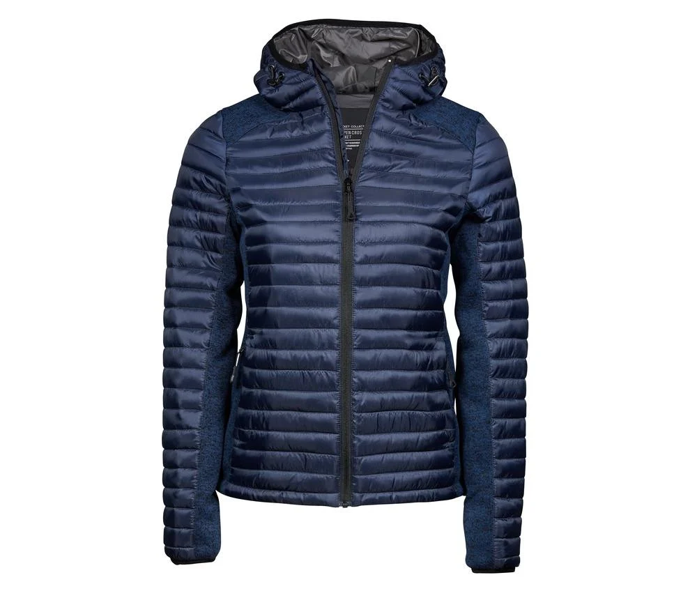 Tee Jays TJ9611 Crossover Jas met Capuchon Dames – Navy / Navy Melange
