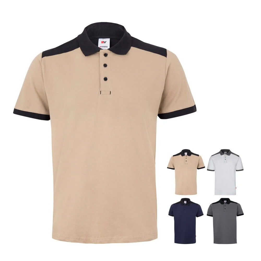 Velilla 36148 Tweekleurig Stretch Polo – Grijs