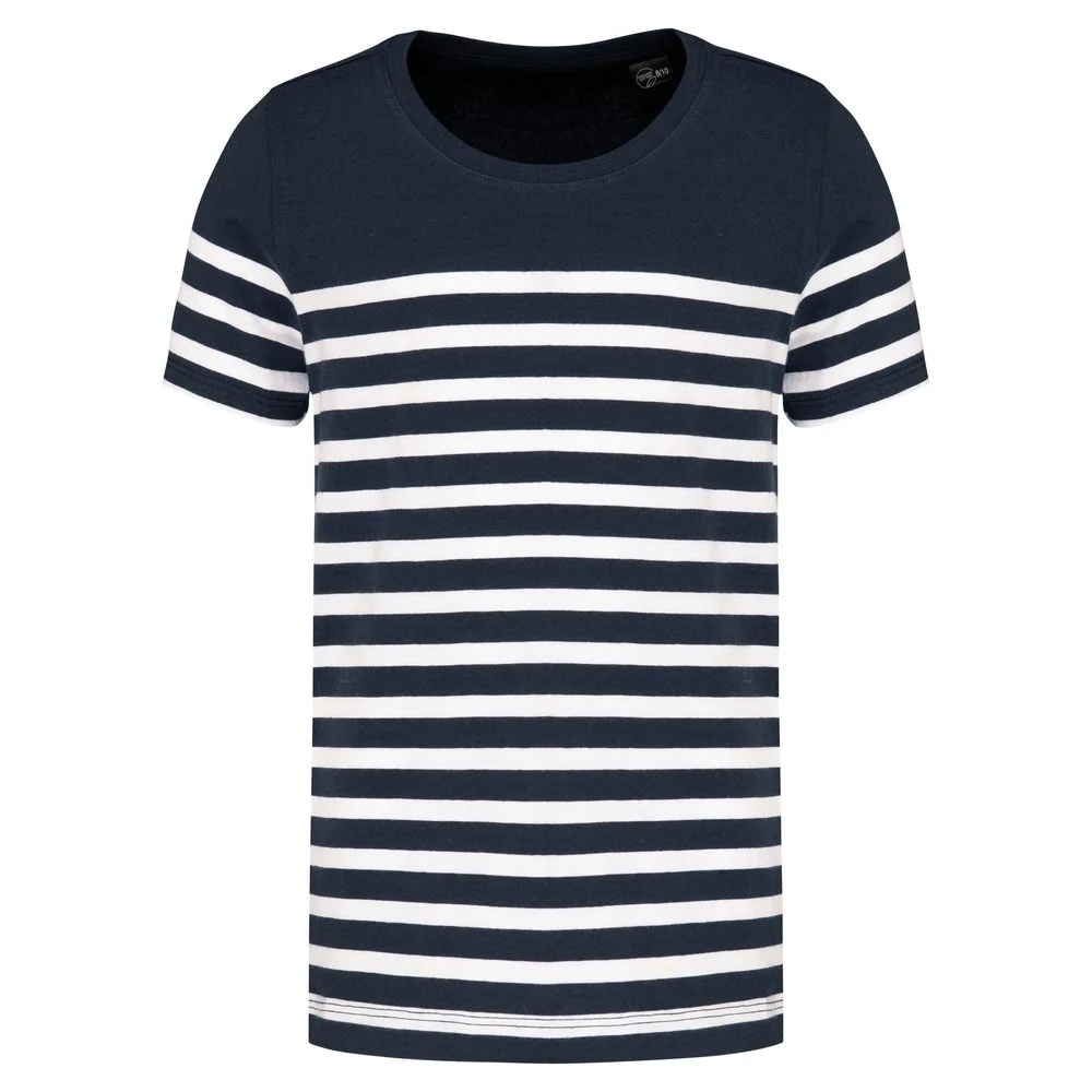 Kariban K3035 Biologisch T-shirt Kinderen – Marine / Witte Strepen