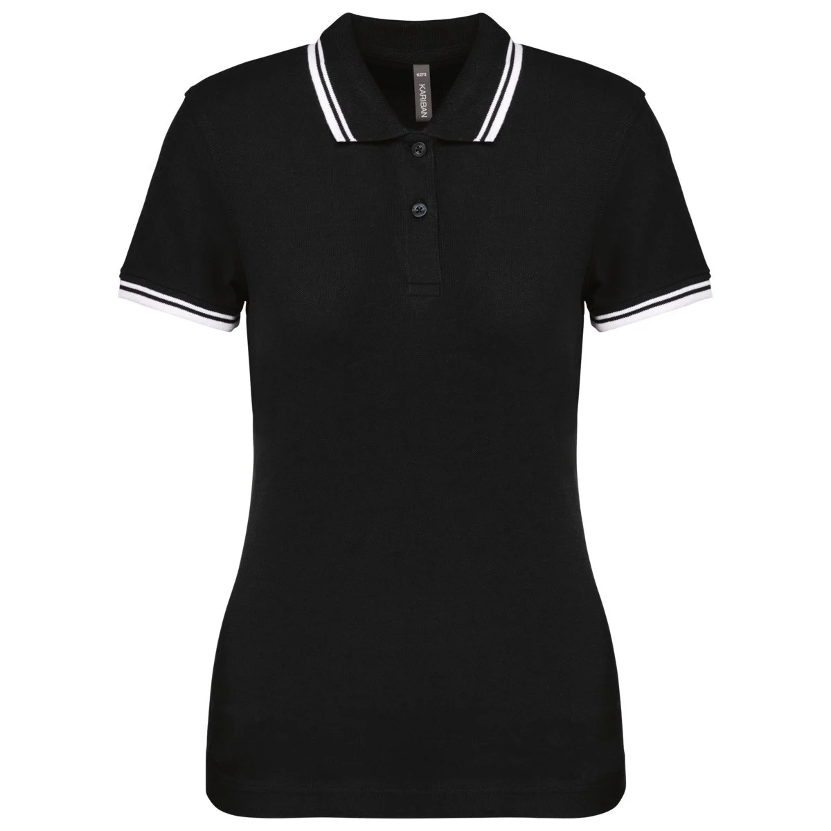 Kariban K273 Gestreept Polo Dames – Zwart / Wit