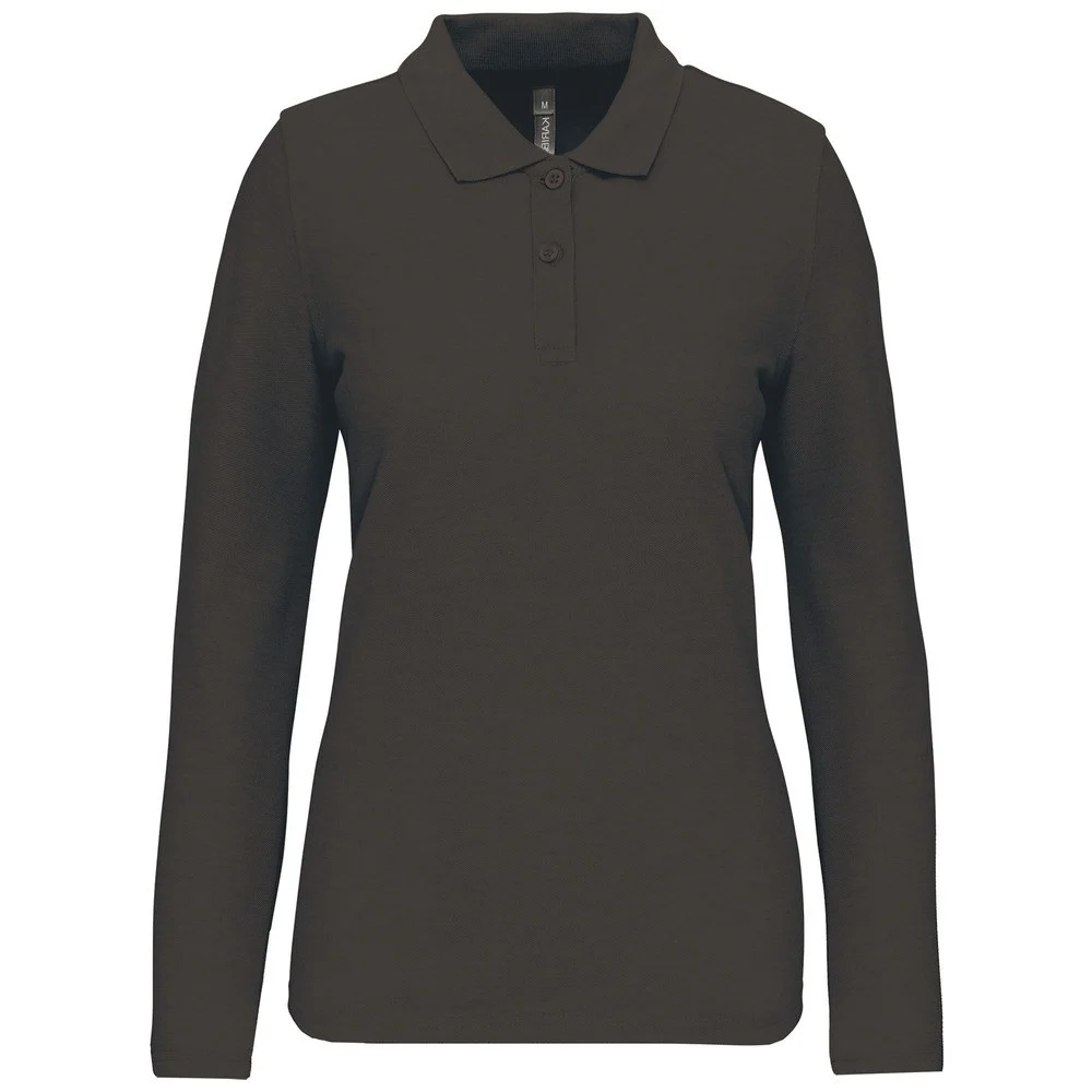 WK. Designed To Work WK277 Polo Lange Mouwen Dames – Donkergrijs