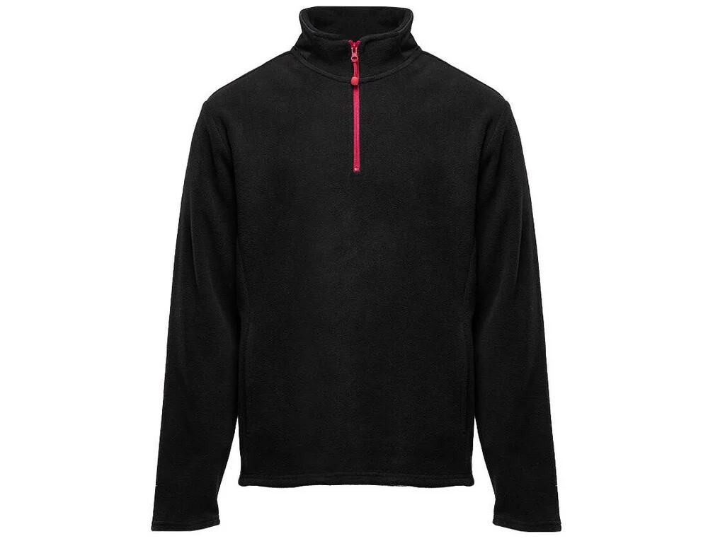Black&Match BM505 Fleecetrui met Rits – Black/Red