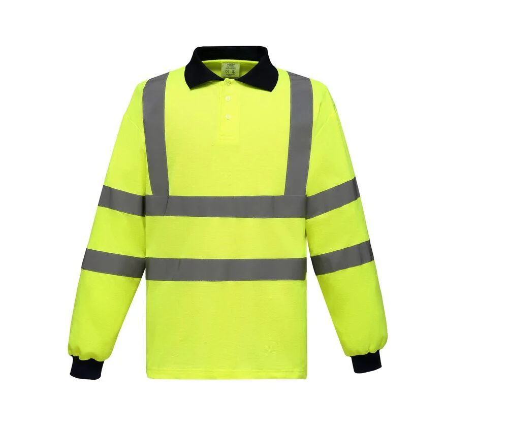 Yoko YK310 Poloshirt Lange Mouwen Hoge Zichtbaarheid – Hi Vis Yellow