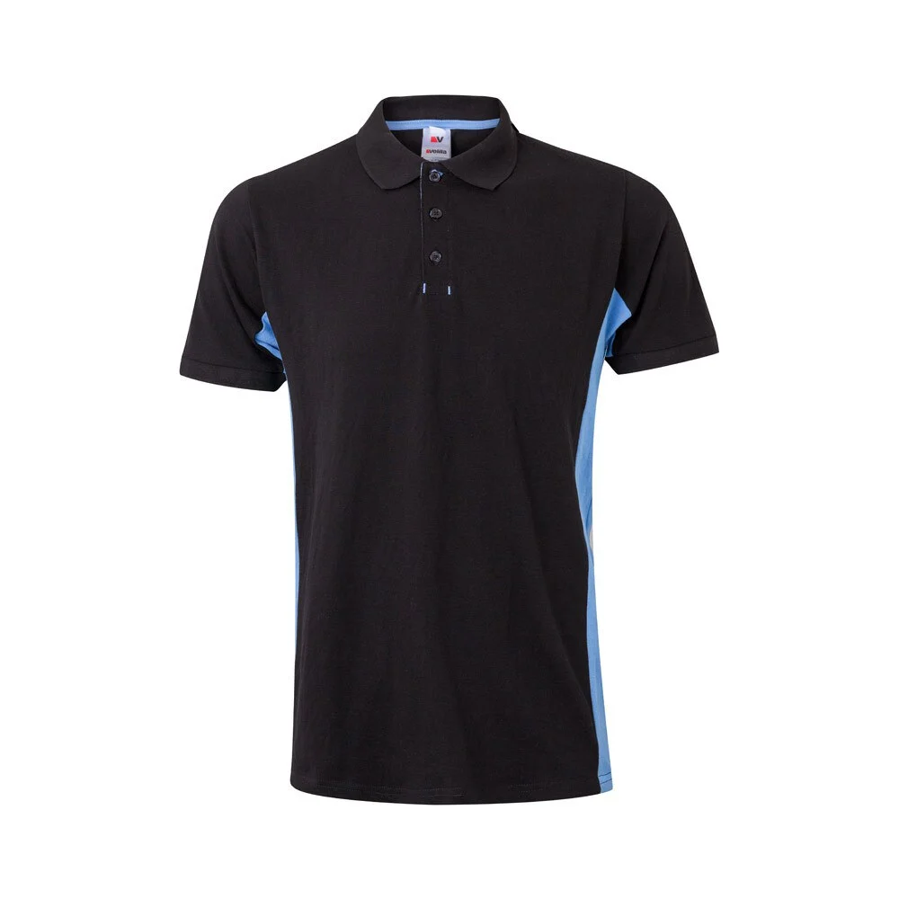 Velilla 36039 Tweekleurig Polo – Zwart/Licht blauw