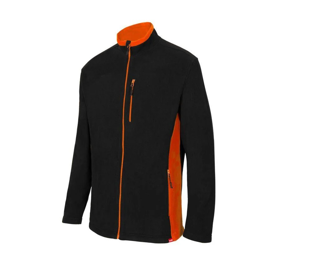 Velilla V1504 Tweekleurige Fleecejas Heren – Black / Orange
