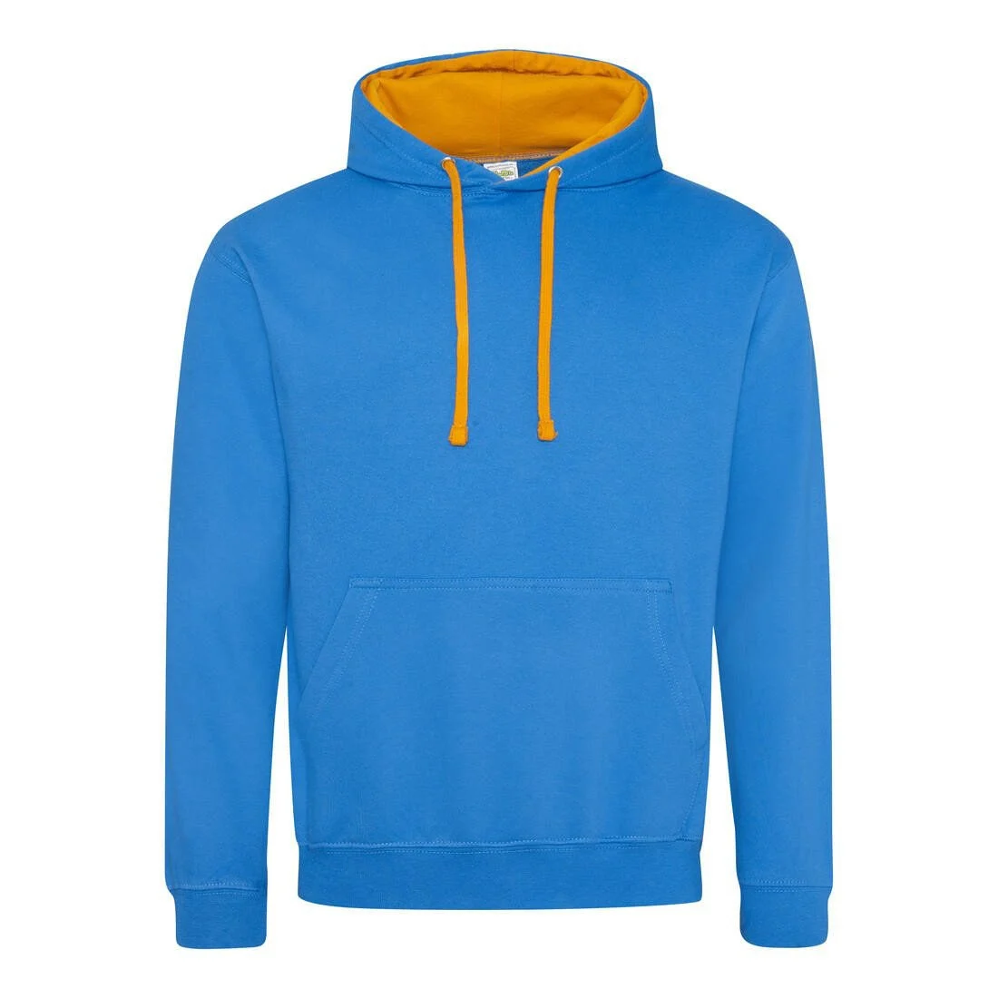 AWDIS JH003 Varsity Hoodie – Sapphire Blue/ Orange Crush