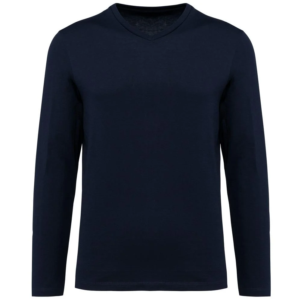 Kariban PK306 T-shirt V-hals Lange Mouwen Heren – Diep marine