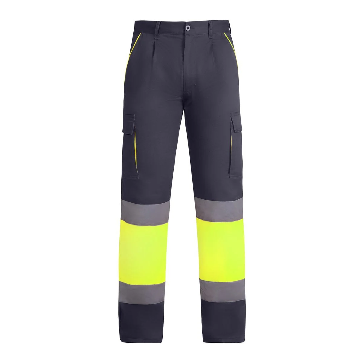 Roly HV9321 Enix Tweekleurige Multi-pocket Winterwerkbroek Hoge Zichtbaarheid – LOOD/FLUOR GEEL