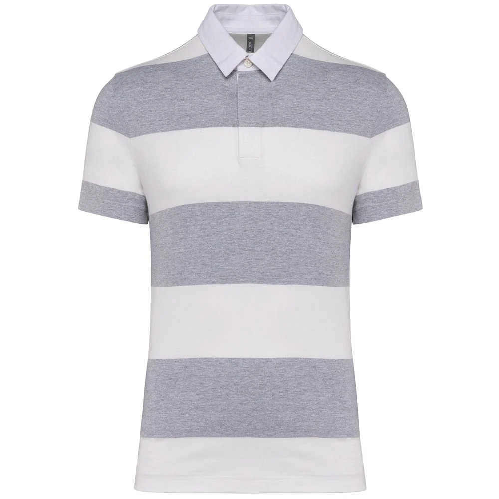 Kariban K286 Gestreept Polo – Oxford grijs / witte strepen
