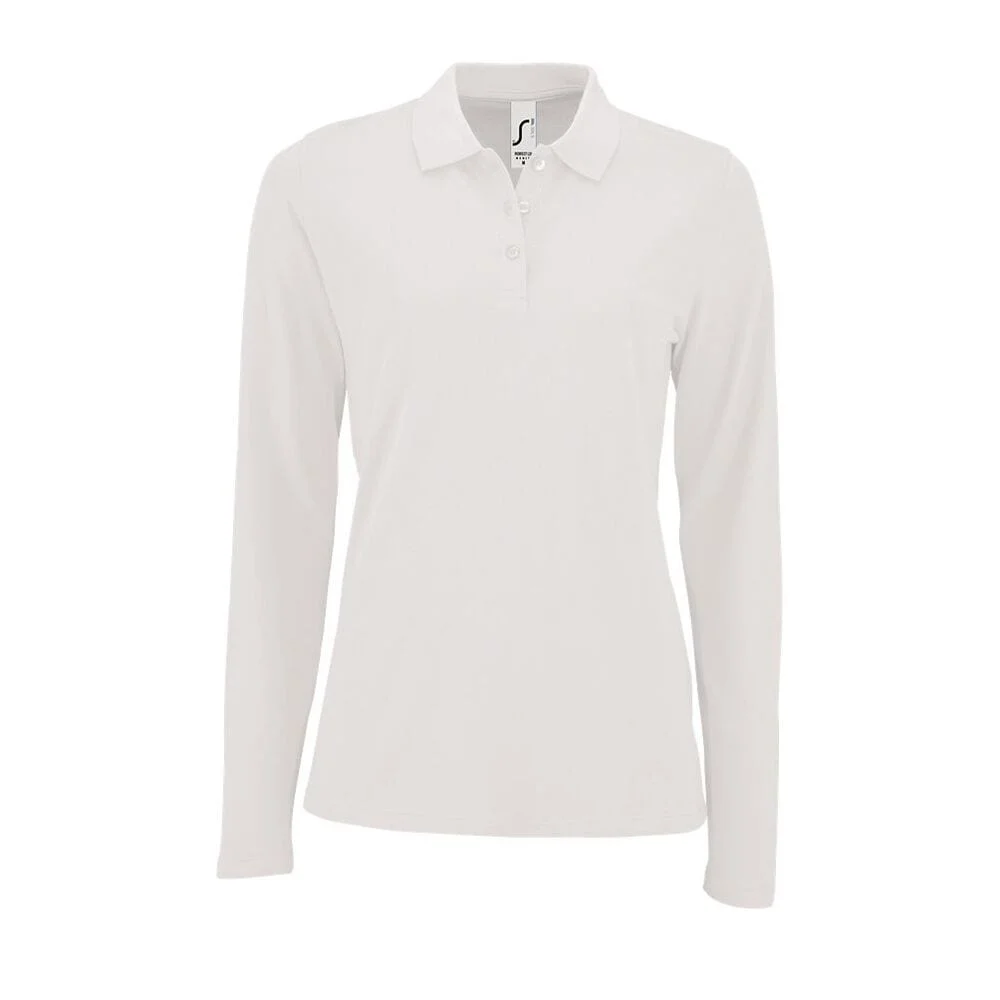 SOL'S 02083 Perfect Polo Lange Mouwen Dames – Wit