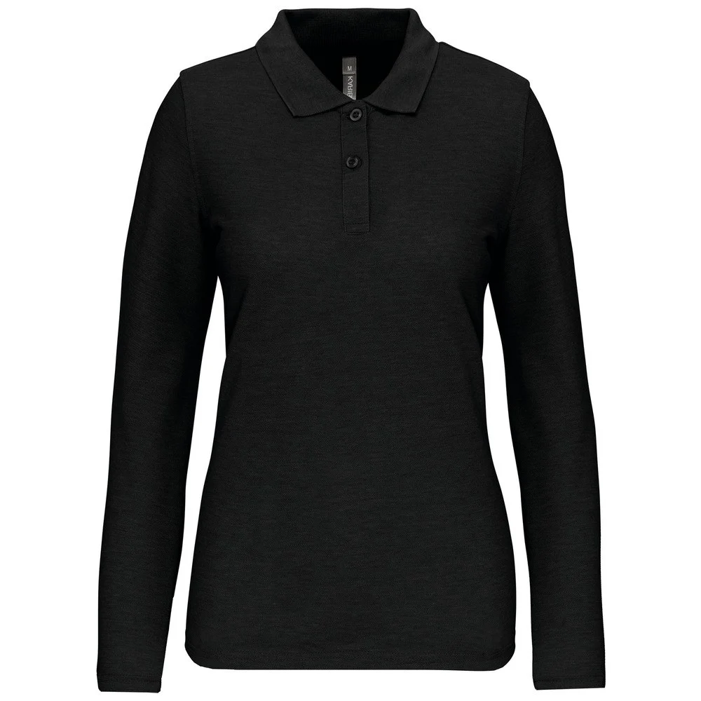 WK. Designed To Work WK277 Polo Lange Mouwen Dames – Zwart