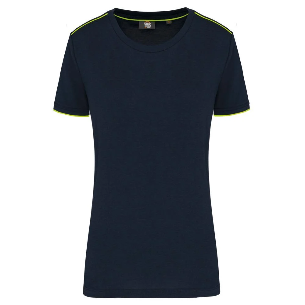 WK. Designed To Work WK3021 DayToDay T-shirt Dames – Marine/Fluorescerend Geel