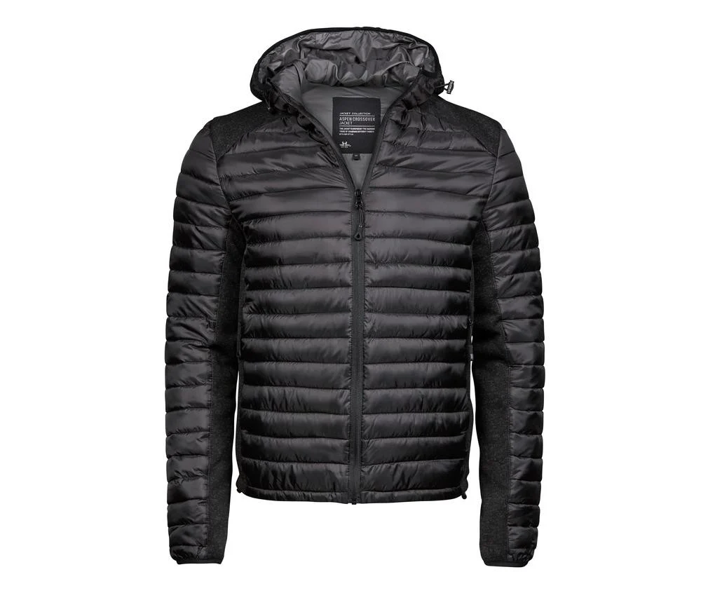 Tee Jays TJ9610 Crossover Jas met Capuchon Heren – Black / Black Melange