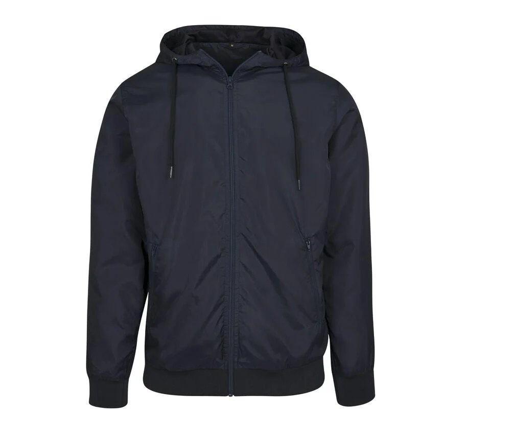 Build Your Brand BY016 Windjack Heren – Navy / Navy