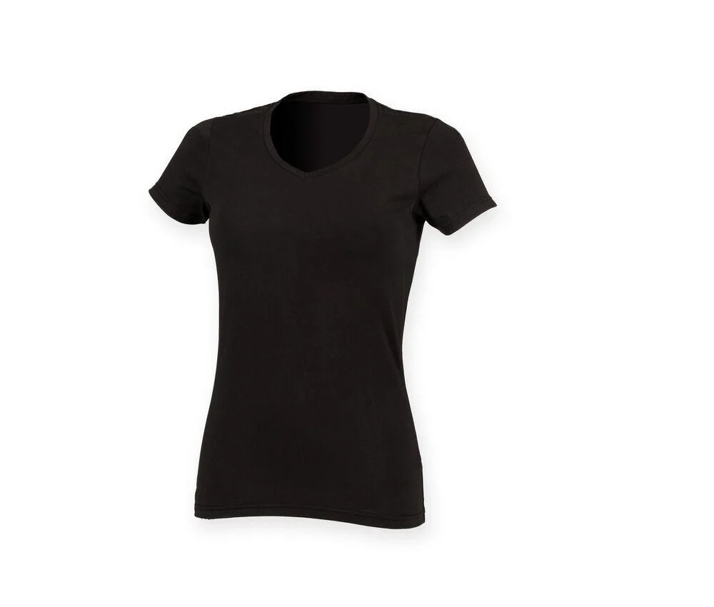 Skinnifit SK122 Feel Good V-hals T-shirt Dames – Black
