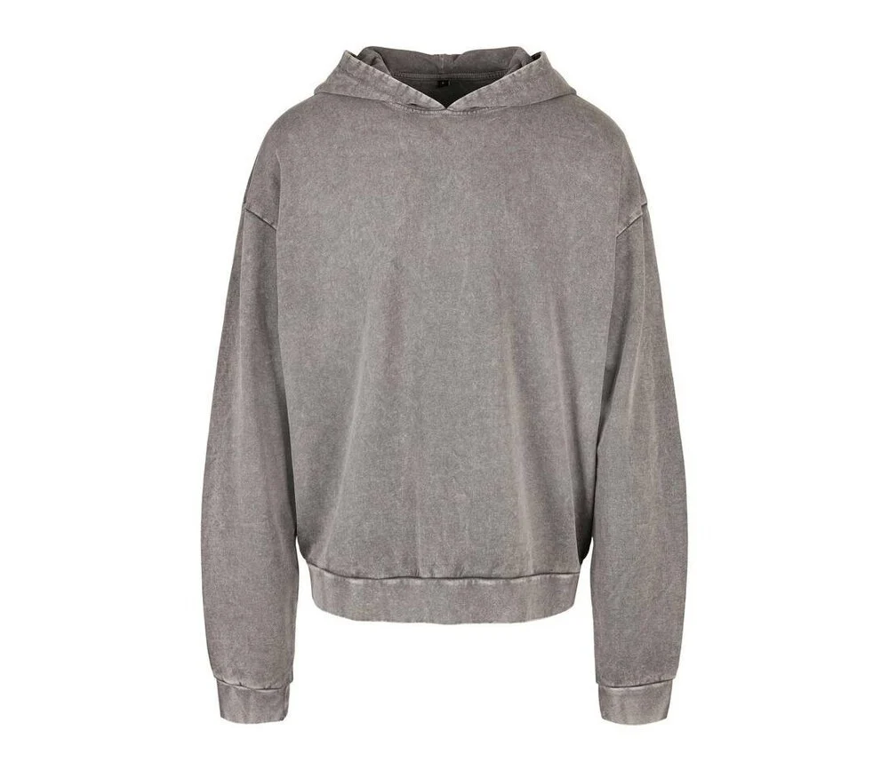 Build Your Brand BY191 Acid Washed Oversized Hoodie – Asphalt