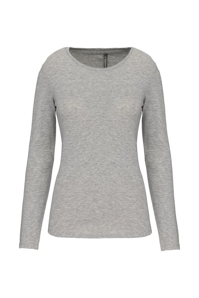 Kariban K3017 T-shirt Lange Mouwen Dames – Lichtgrijze Heide