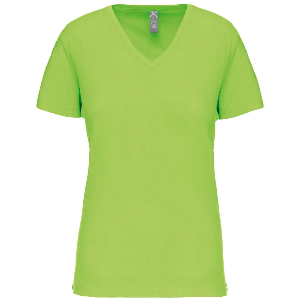 Kariban K3029IC Biologisch T-shirt V-hals Dames – Limoengroen