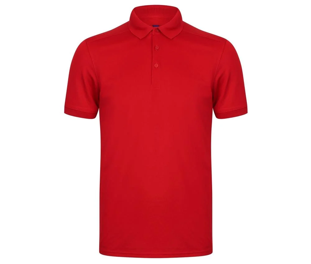 Henbury HY460 Stretch Polyester Polo Heren – Red
