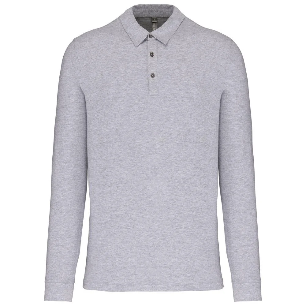 Kariban K264 Polo Lange Mouwen Heren – Oxford grijs