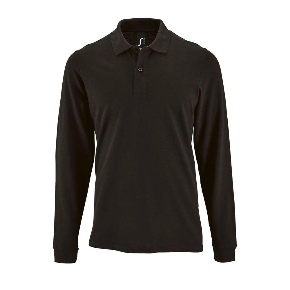 SOL'S 02087 Perfect Polo Lange Mouwen Heren – Zwart