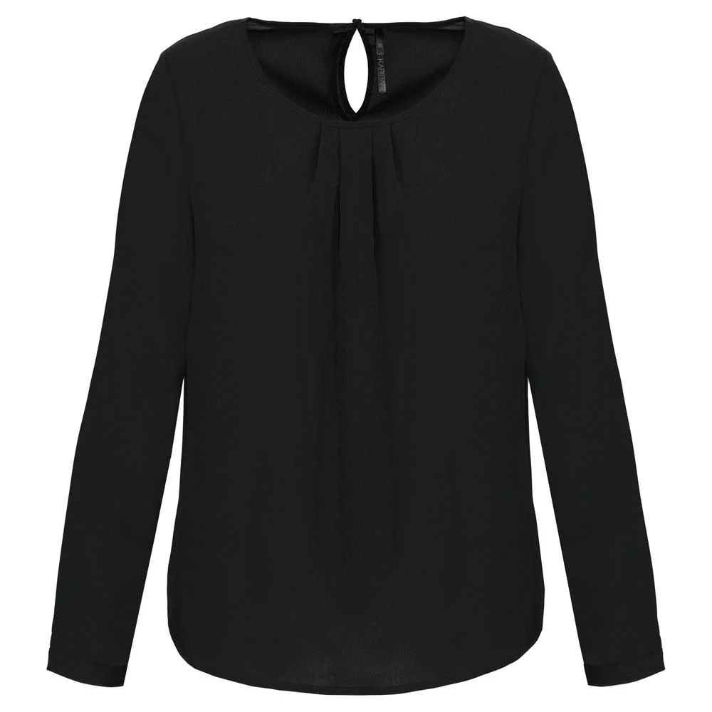 Kariban K5003 Blouse Lange Mouwen Dames – Zwart