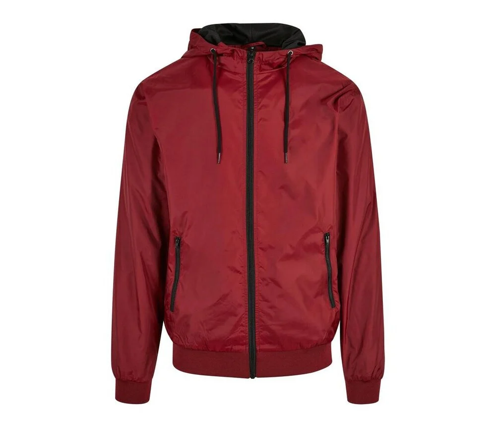 Build Your Brand BY016 Windjack Heren – Burgundy/ Black