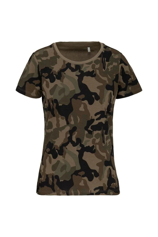 Kariban K3031 T-shirt Dames – Olijf Camouflage