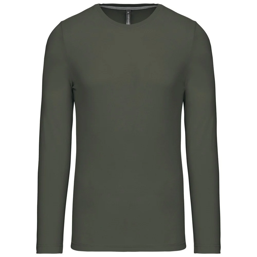 Kariban K359 T-shirt Lange Mouwen Heren – Donker kaki
