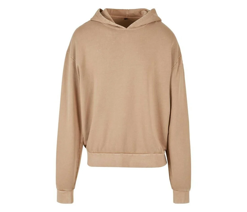 Build Your Brand BY191 Acid Washed Oversized Hoodie – Union Beige