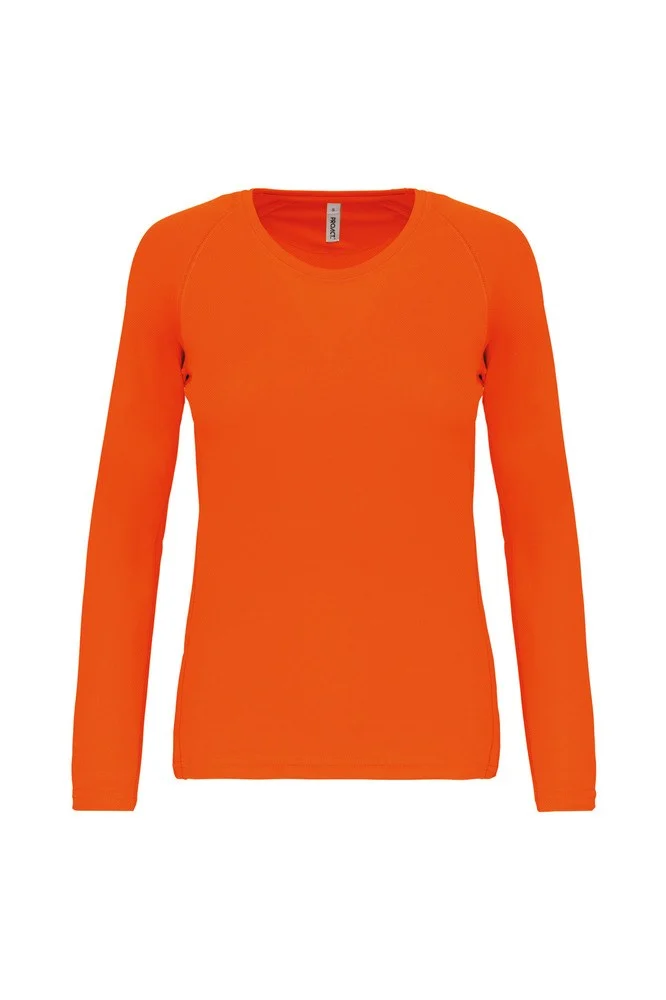 Proact PA444 Sport T-shirt Lange Mouwen Dames – Fluorescerend oranje