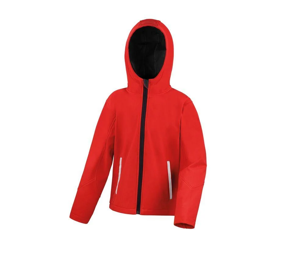 Result RS224J Softshell Jas met Capuchon Kinderen – Red / Black