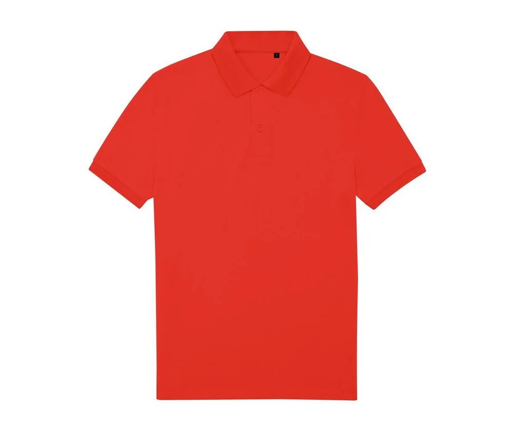 B&C BCU428 65/35 Gerecycled Polyester Polo Heren – Pop Tomato