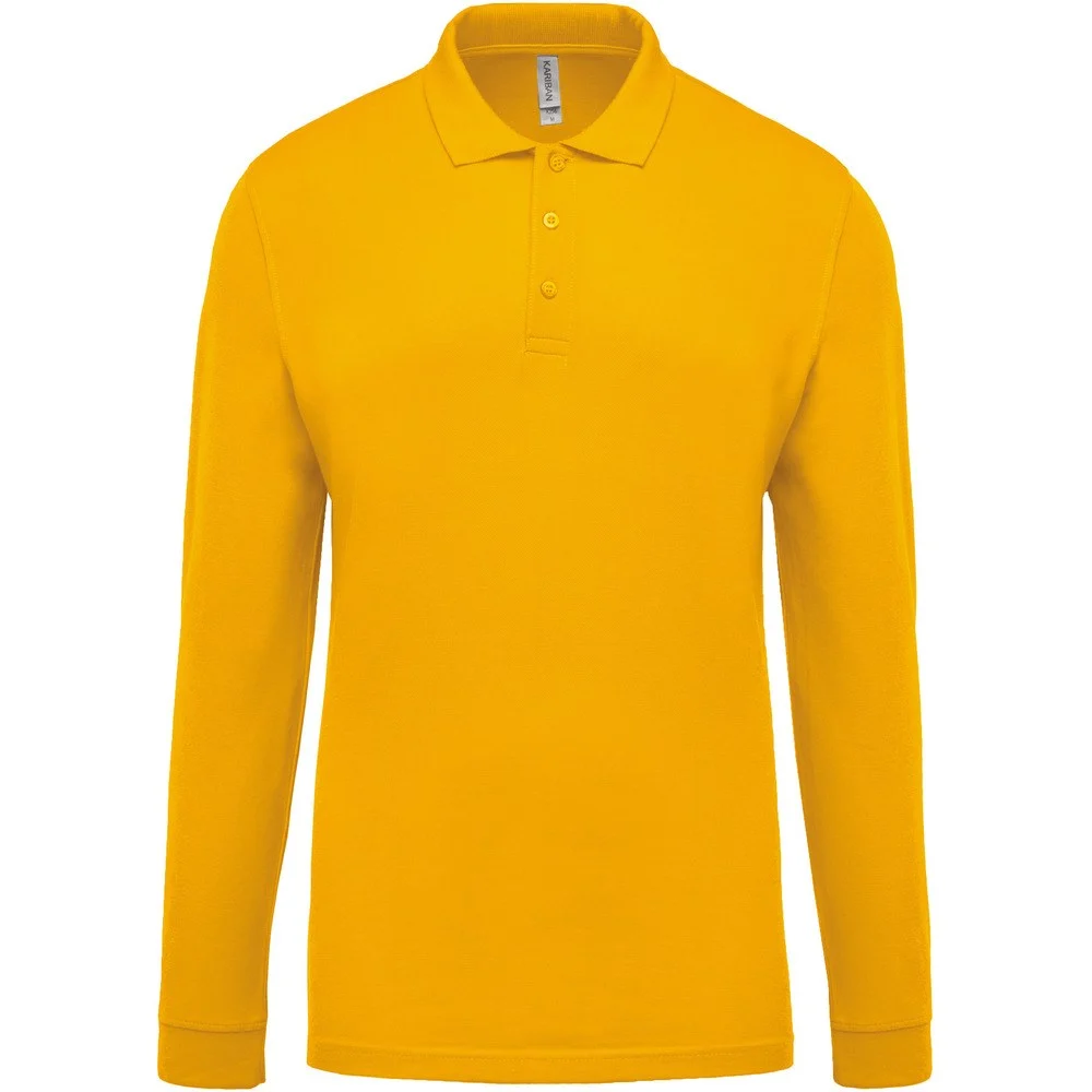 Kariban K256 Polo Lange Mouwen Heren – Geel