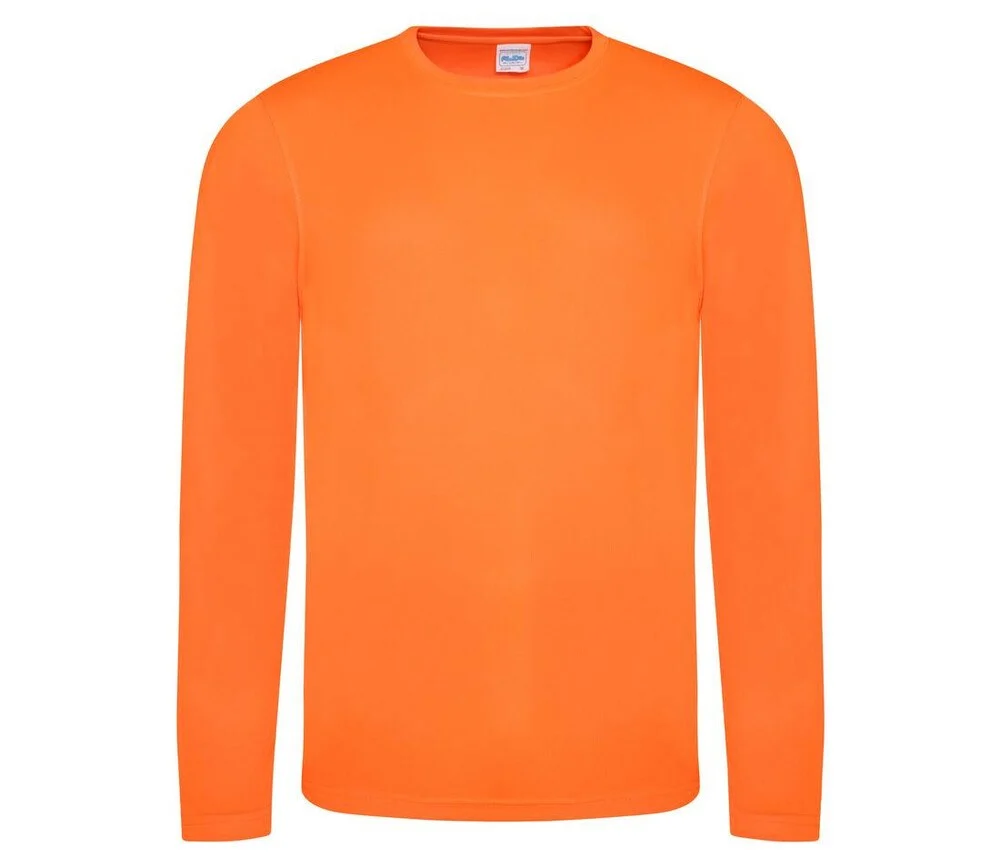 Just Cool JC002 Neoteric Sport T-shirt Lange Mouwen Heren – Elektrisch oranje